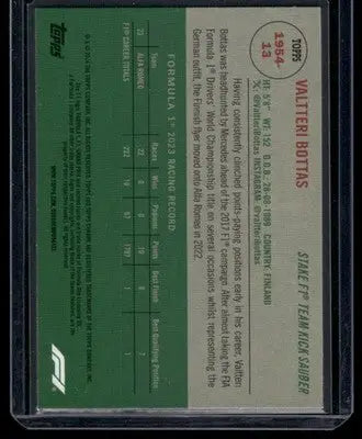 2024 Topps F1 Valtteri Bottas #134 Racing - Racing Card Single