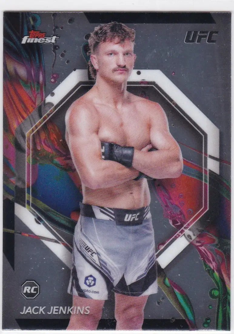 Jack Jenkins UFC trading card from 2024 Topps Finest #83 RC Featherweight edition