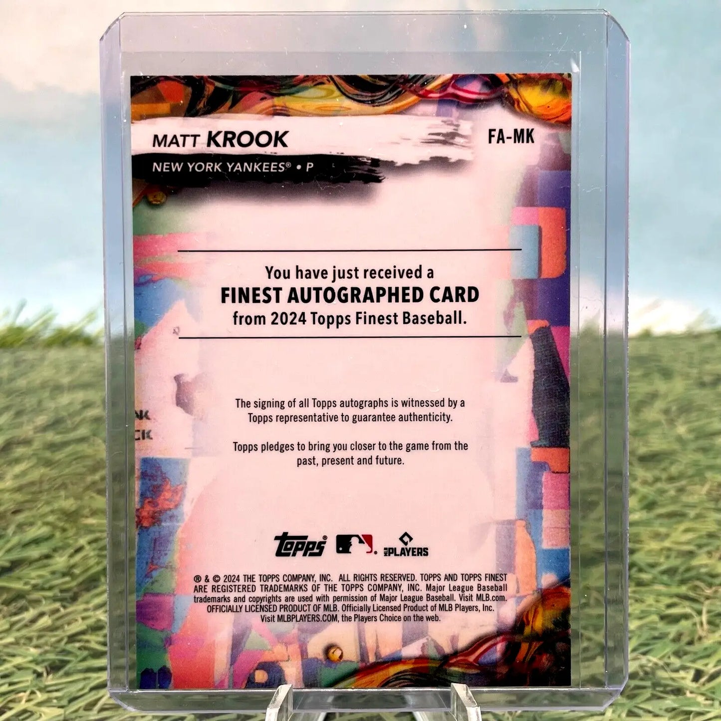 2024 Topps Finest- MATT KROOK -Rookie RC Auto- New York Yankees -#FA-MK - Baseball Card Single