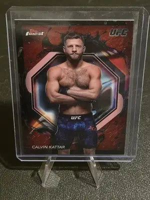 2024 Topps Finest UFC #275 Calvin Kattar Red Shimmer Refractors - UFC/MMA Card Single