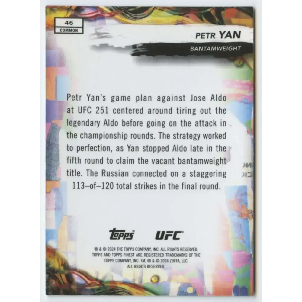 2024 Topps Finest UFC #46 Petr Yan NM-MT Bantamweight Men MMA Card - UFC/MMA Card Single