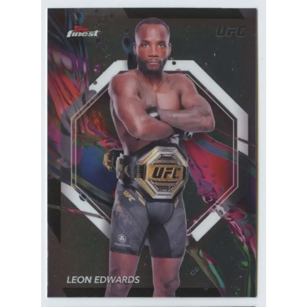 2024 Topps Finest UFC #72 Leon Edwards NM-MT Welterweight Men MMA Card - UFC/MMA Card Single
