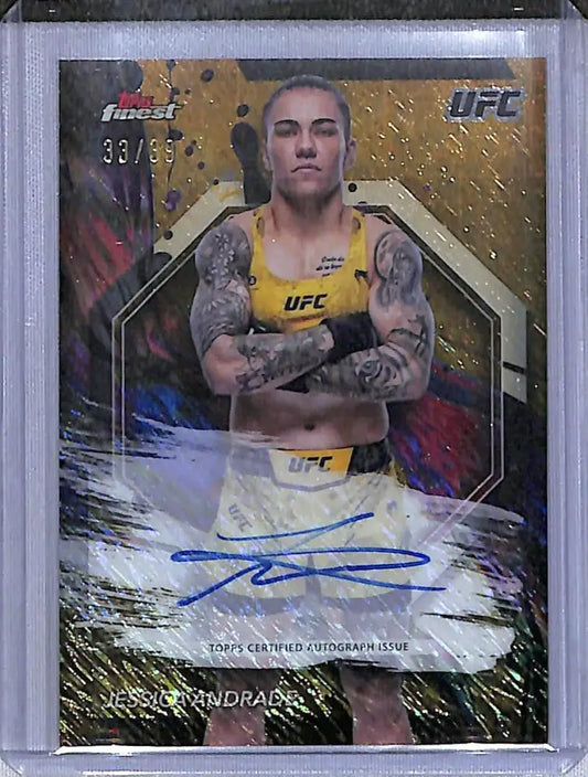2024 Topps Finest UFC Autograph Refractor Gold Shimmer #FA-JAE Jessica Andrade NM-MT Auto Strawweight Women MMA Card