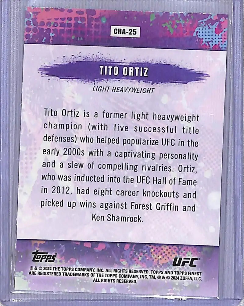 2024 Topps Finest UFC Chaos Refractor #CHA-25 Tito Ortiz NM-MT Light Heavyweight Men MMA Card - UFC/MMA Card Single