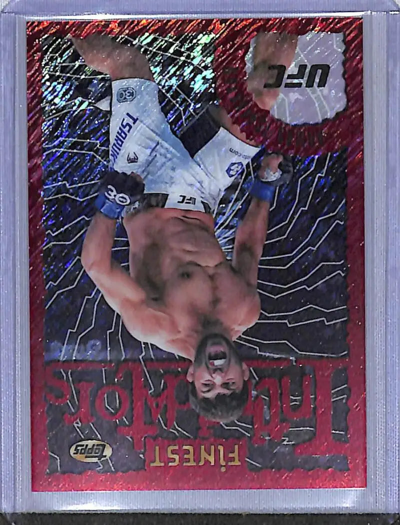2024 Topps Finest UFC Intimidators Refractor Red Shimmer #INT-13 Arman Tsarukyan NM-MT Lightweight Men MMA Card