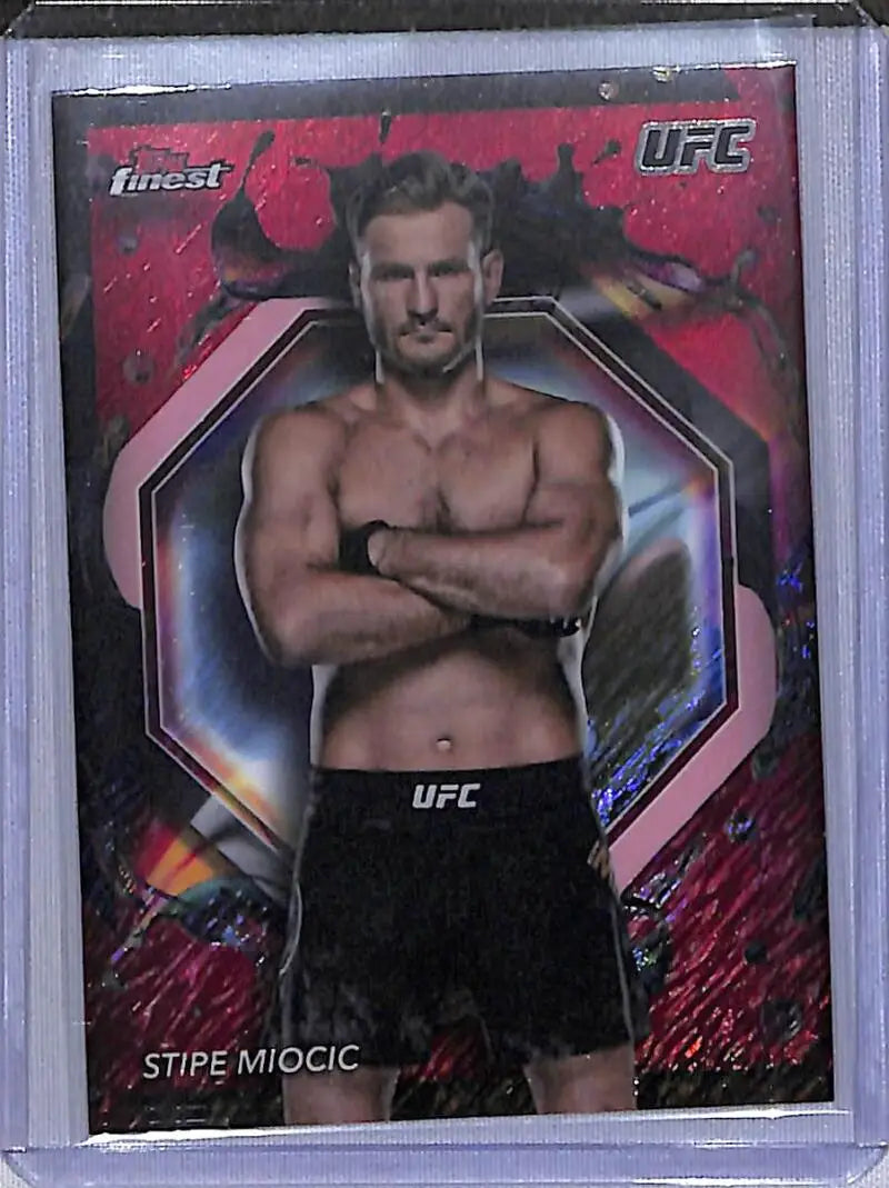 2024 Topps Finest UFC Refractor Red Shimmer #241 Stipe Miocic NM-MT Heavyweight Men MMA Card - UFC/MMA Card Single