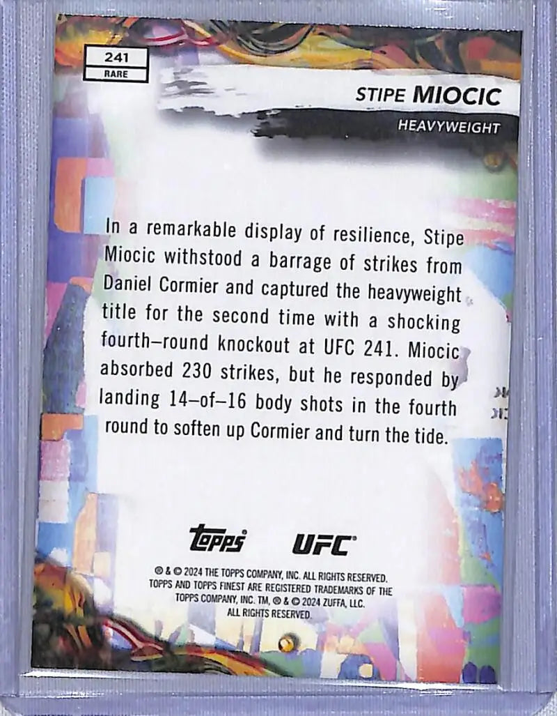 2024 Topps Finest UFC Refractor Red Shimmer #241 Stipe Miocic NM-MT Heavyweight Men MMA Card - UFC/MMA Card Single