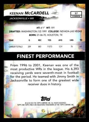 2024 Topps Finest - Xfractor #37 Keenan McCardell - Football Card Single