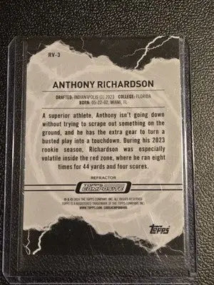 2024 Topps football Voltaic Anthony Richardson RV-3 - Football Card Single