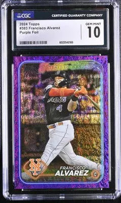 2024 Topps Francisco Alvarez Purple Foil Baseball Card Gem Mint 10 CGC 10