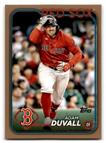 Adam Duvall baseball card from 2024 Topps Gold series featuring Red Sox player