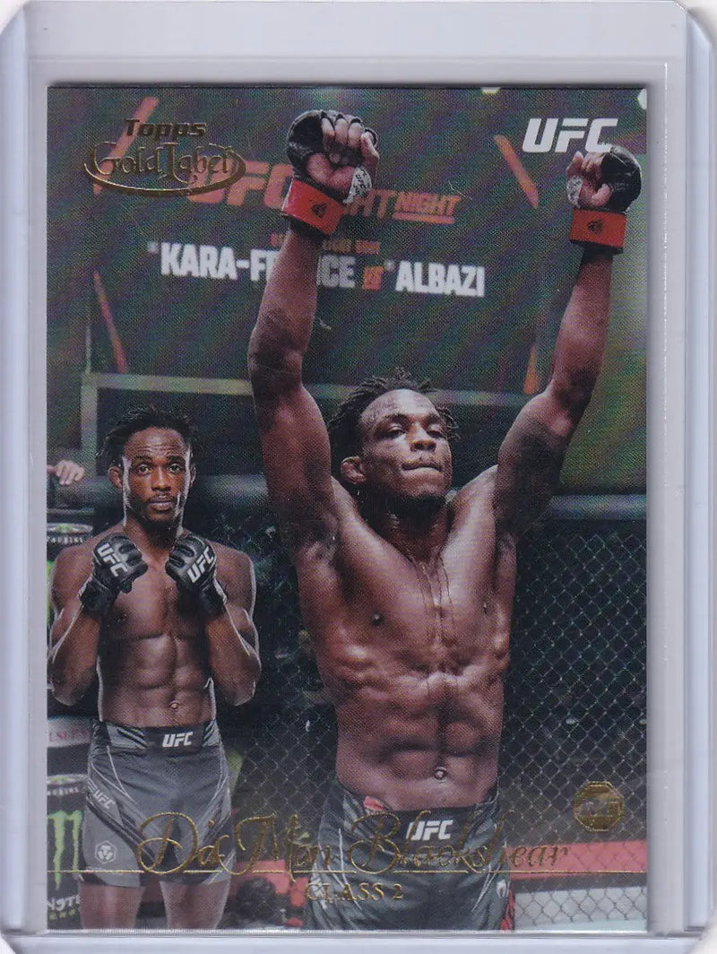 UFC trading card of Da’Mon Blackshear celebrating, Topps Gold Label Class 2