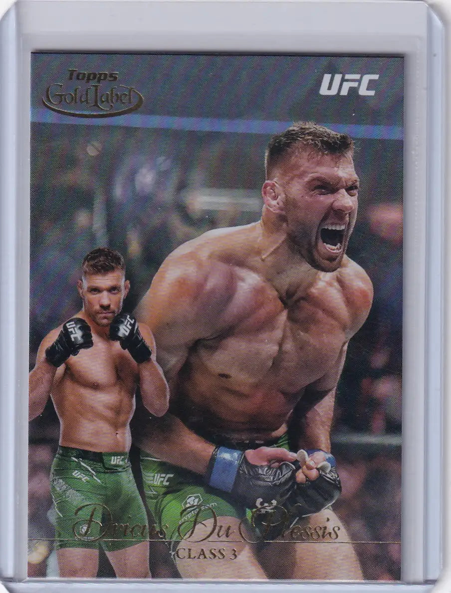 UFC trading card of Dricus Du Plessis from 2024 Topps Gold Label Class 3