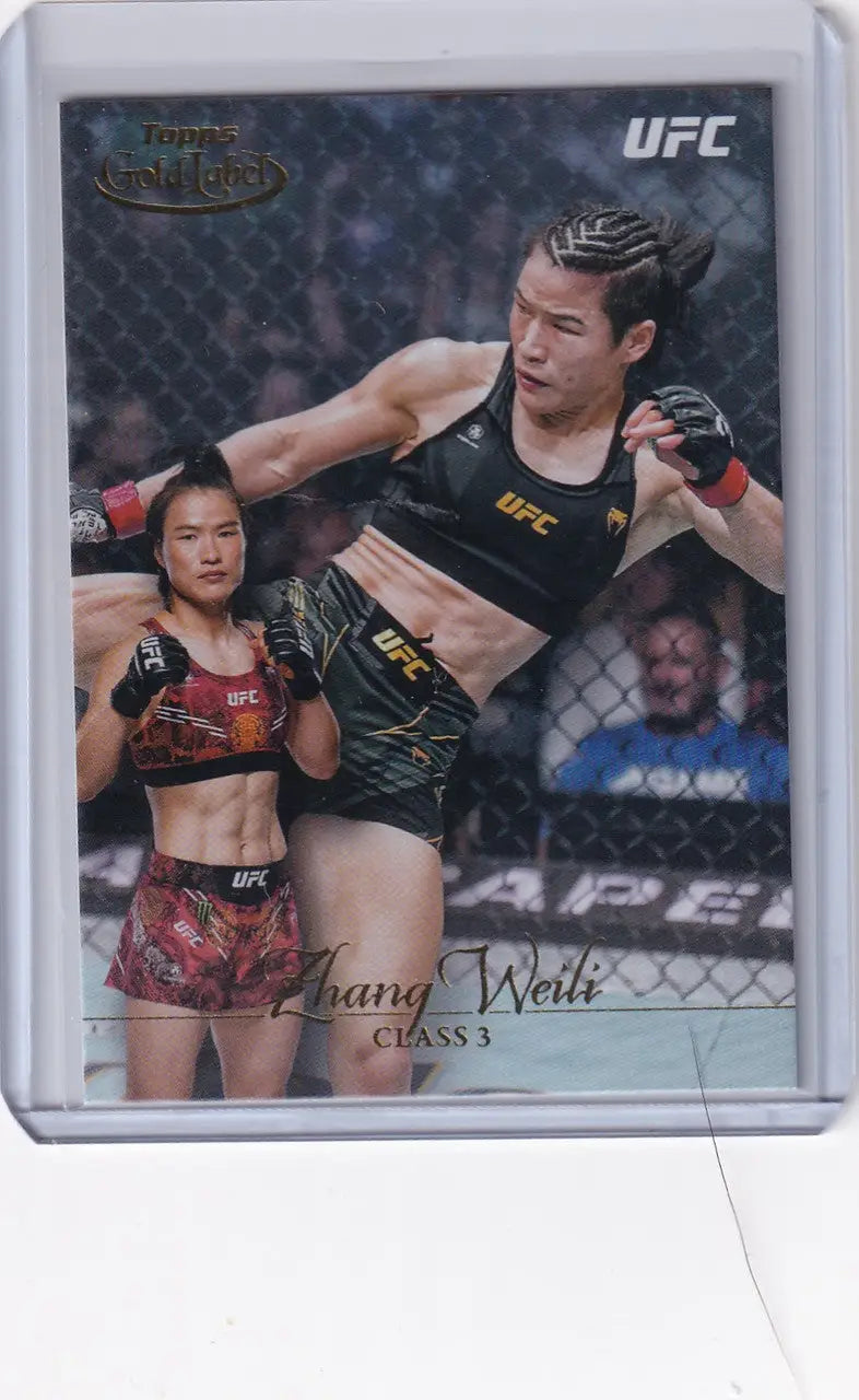 UFC Trading Card of Zhang Weili in action from Topps Gold Label Class 3 #95
