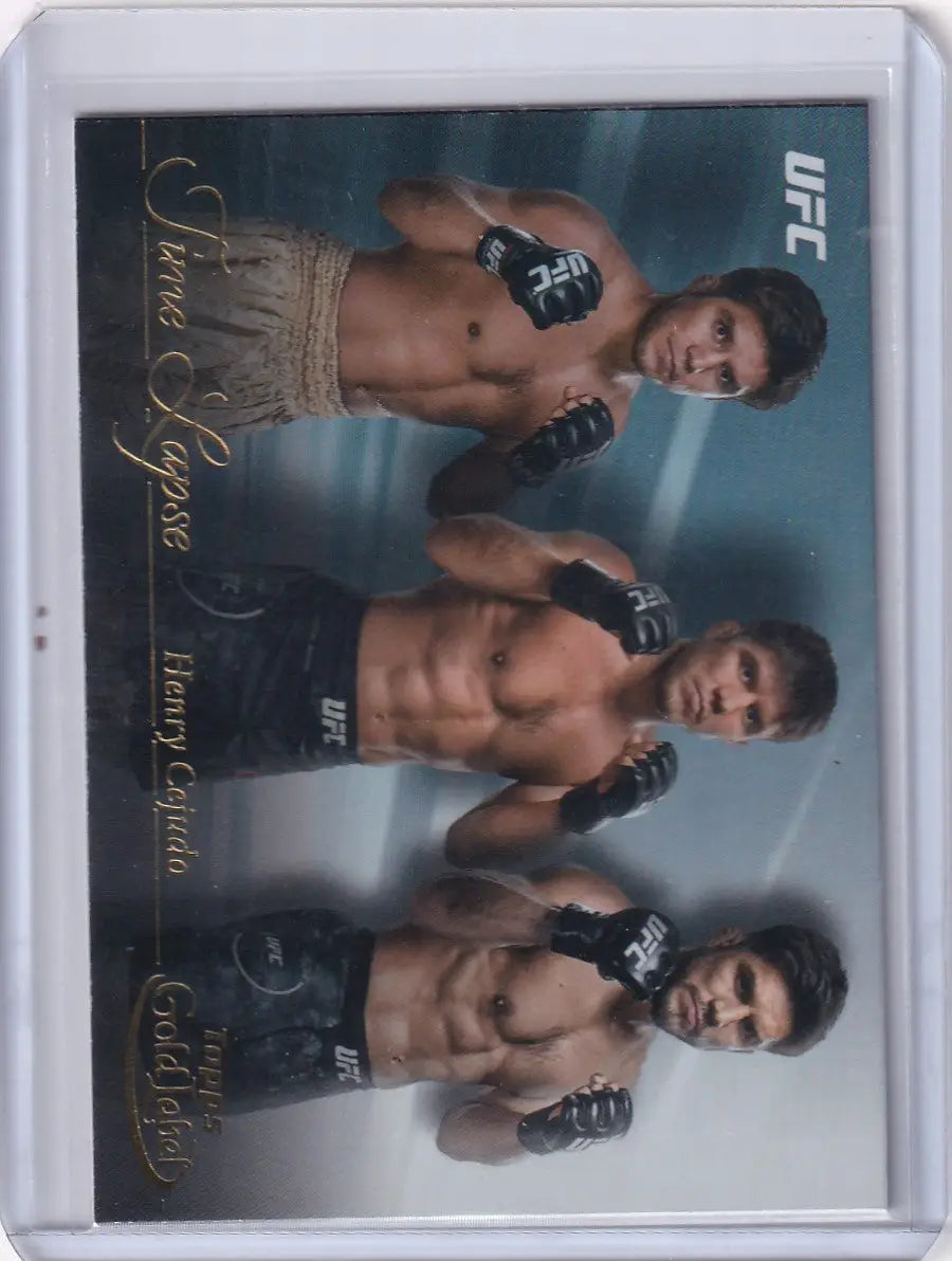Trading card of UFC fighters in Topps Gold Label Time Lapse #TL-15 Henry Cejudo