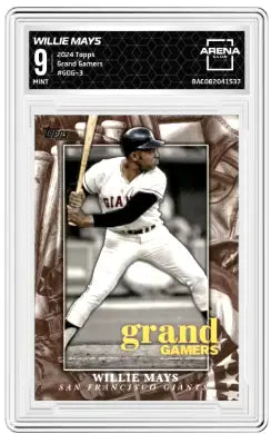 2024 Topps Grand Gamers Willie Mays #GGG-3 Baseball Arena Club 9 - Baseball Card Single
