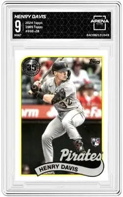 Graded baseball trading card featuring Henry Davis from 2024 Topps Henry Davis series