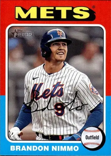 2024 Topps Heritage Brandon Nimmo baseball card with original gloss in Mets team collection