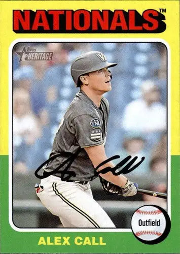 Alex Call baseball card from 2024 Topps Heritage with original gloss, NM-MT Nationals
