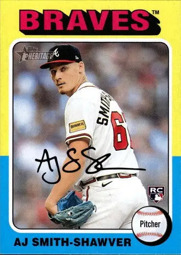 2024 Topps Heritage #114 AJ Smith-Shawver NM-MT RC Rookie Braves ID:70359 - Baseball Card Single