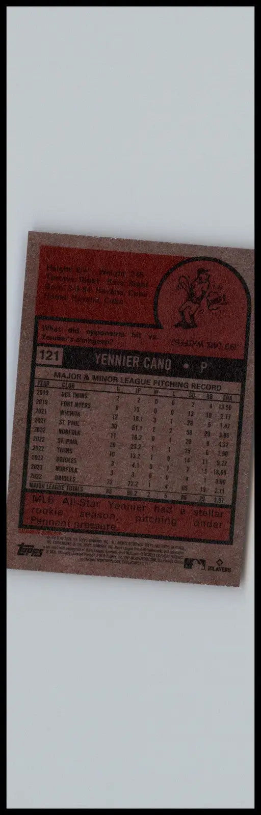 2024 Topps Heritage #121 Yennier Cano Baltimore Orioles - Baseball Card Single