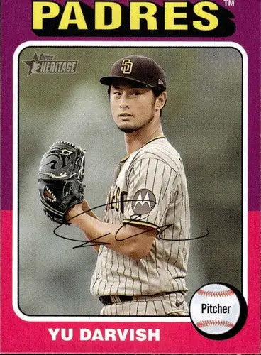 Original gloss of 2024 Topps Heritage Yu Darvish Padres baseball card