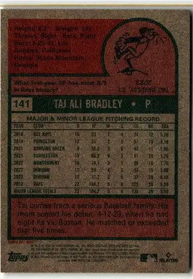 2024 Topps Heritage #141 Taj Bradley - Baseball Card Single
