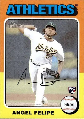 Baseball card featuring Angel Felipe from 2024 Topps Heritage with original gloss