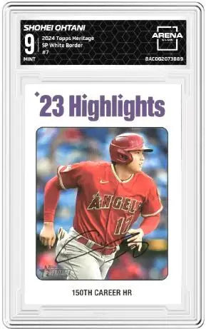 2024 Topps Heritage 150th Career HR Shohei Ohtani #7 White Border Baseball AC 9 - Baseball Card Single