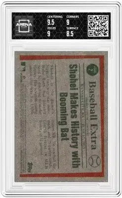 Graded baseball trading card showcasing Shohei Ohtani’s 150th career home run in heritage 150th series