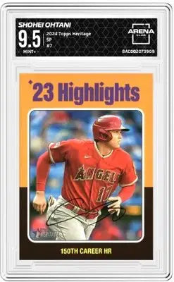 Graded Shohei Ohtani baseball card from Topps Heritage 150th Career series