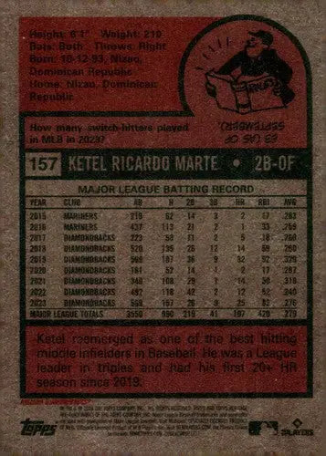 2024 Topps Heritage #157 Ketel Marte NM-MT Diamondbacks ID:70372 - Baseball Card Single