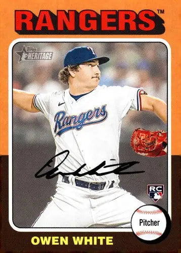 Owen White baseball card from 2024 Topps Heritage with original gloss and rookie status