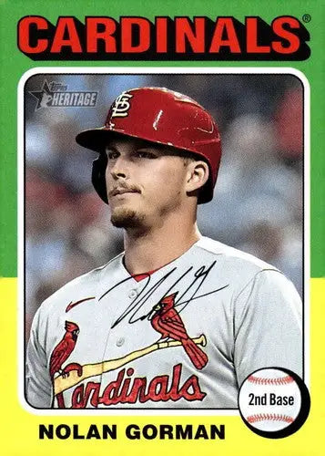 2024 Topps Heritage Nolan Gorman baseball card with original gloss, Cardinals ID 70375