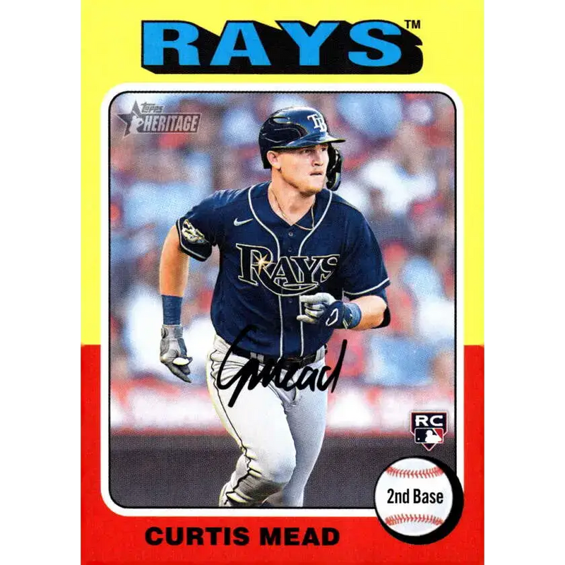 2024 Topps Heritage #176 Curtis Mead NM-MT RC Rookie Tampa Bay Rays Baseball Card - Baseball Card Single
