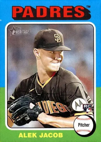 Alek Jacob baseball card with original gloss from 2024 Topps Heritage rookie series