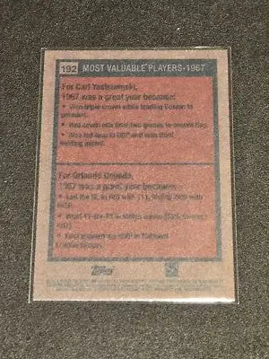 2024 Topps Heritage #192 1967 MVPs (Carl Yastrzemski / Orlando Cepeda) MVP - Baseball Card Single