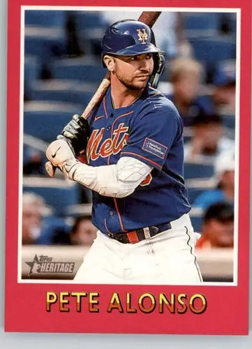 Original gloss Pete Alonso baseball card from 2024 Topps Heritage 1975 Baseball Sensations
