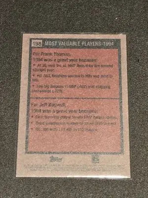 2024 Topps Heritage #198 1994 MVPs (Frank Thomas / Jeff Bagwell) MVP - Baseball Card Single
