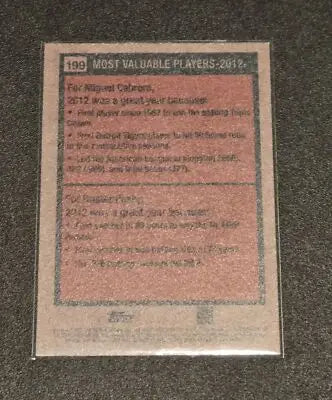 2024 Topps Heritage #199 2012 MVPs (Miguel Cabrera / Buster Posey) MVP - Baseball Card Single