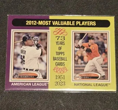 2024 Topps Heritage #199 2012 MVPs (Miguel Cabrera / Buster Posey) MVP - Baseball Card Single
