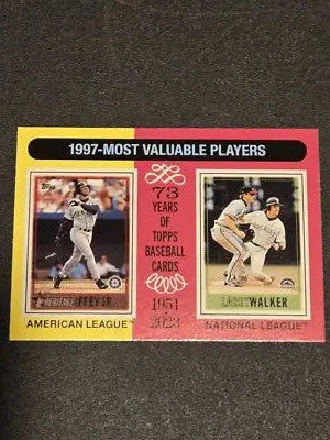 2024 Topps Heritage #200 1997 MVPs (Ken Griffey Jr. / Larry Walker) MVP - Baseball Card Single