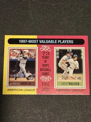 2024 Topps Heritage #200 1997 MVPs (Ken Griffey Jr. / Larry Walker) MVP - Baseball Card Single
