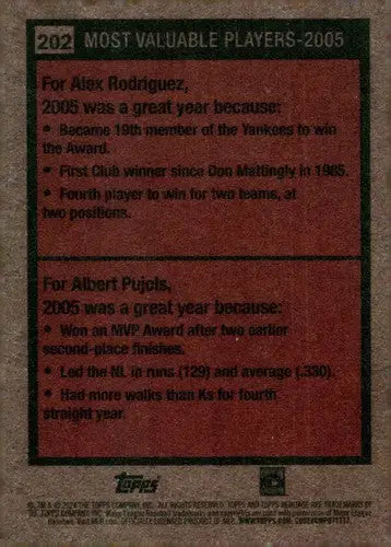 2024 Topps Heritage #202 Alex Rodriguez/Albert Pujols NM-MT ID:70388 - Baseball Card Single