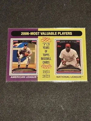 2024 Topps Heritage #203 2006 MVPs (Justin Morneau / Ryan Howard) MVP - Baseball Card Single