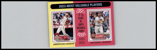 2024 Topps Heritage #204 2023 MVPs (Shohei Ohtani / Ronald Acuña Jr.) MVP - Baseball Card Single