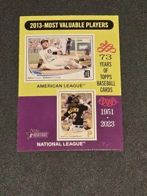 2024 Topps Heritage #206 2013 MVPs (Miguel Cabrera / Andrew McCutchen) MVP - Baseball Card Single