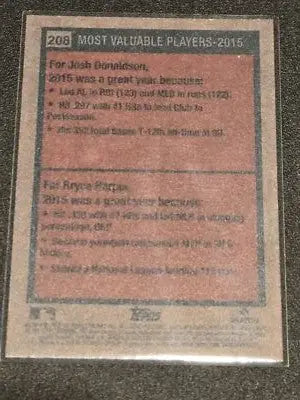 2024 Topps Heritage #208 2015 MVPs (Josh Donaldson / Bryce Harper) MVP - Baseball Card Single