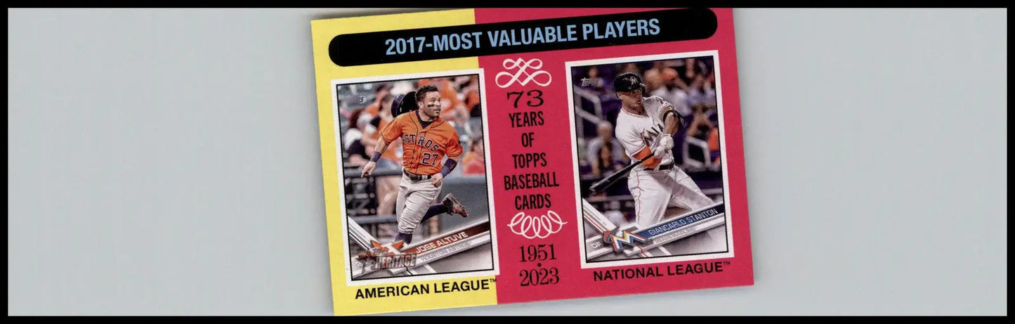 2024 Topps Heritage #210 2017 MVPs (Jose Altuve / Giancarlo Stanton) MVP - Baseball Card Single