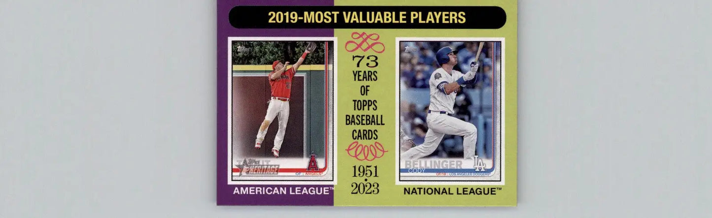 2024 Topps Heritage #211 2019 MVPs (Mike Trout / Cody Bellinger) MVP - Baseball Card Single